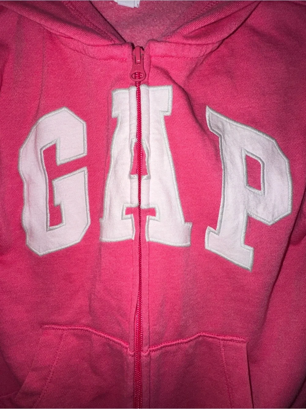 GAP Hot Pink Full-Zip Hoodie with White Logo